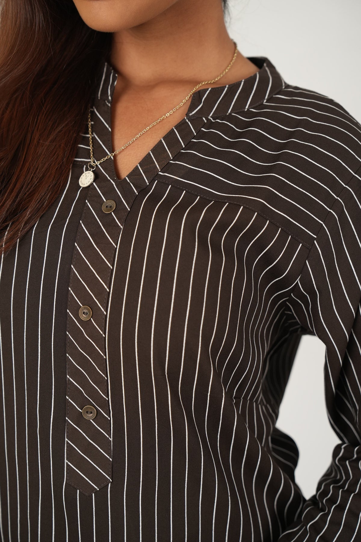 Grey Stripe Relaxed Kurta