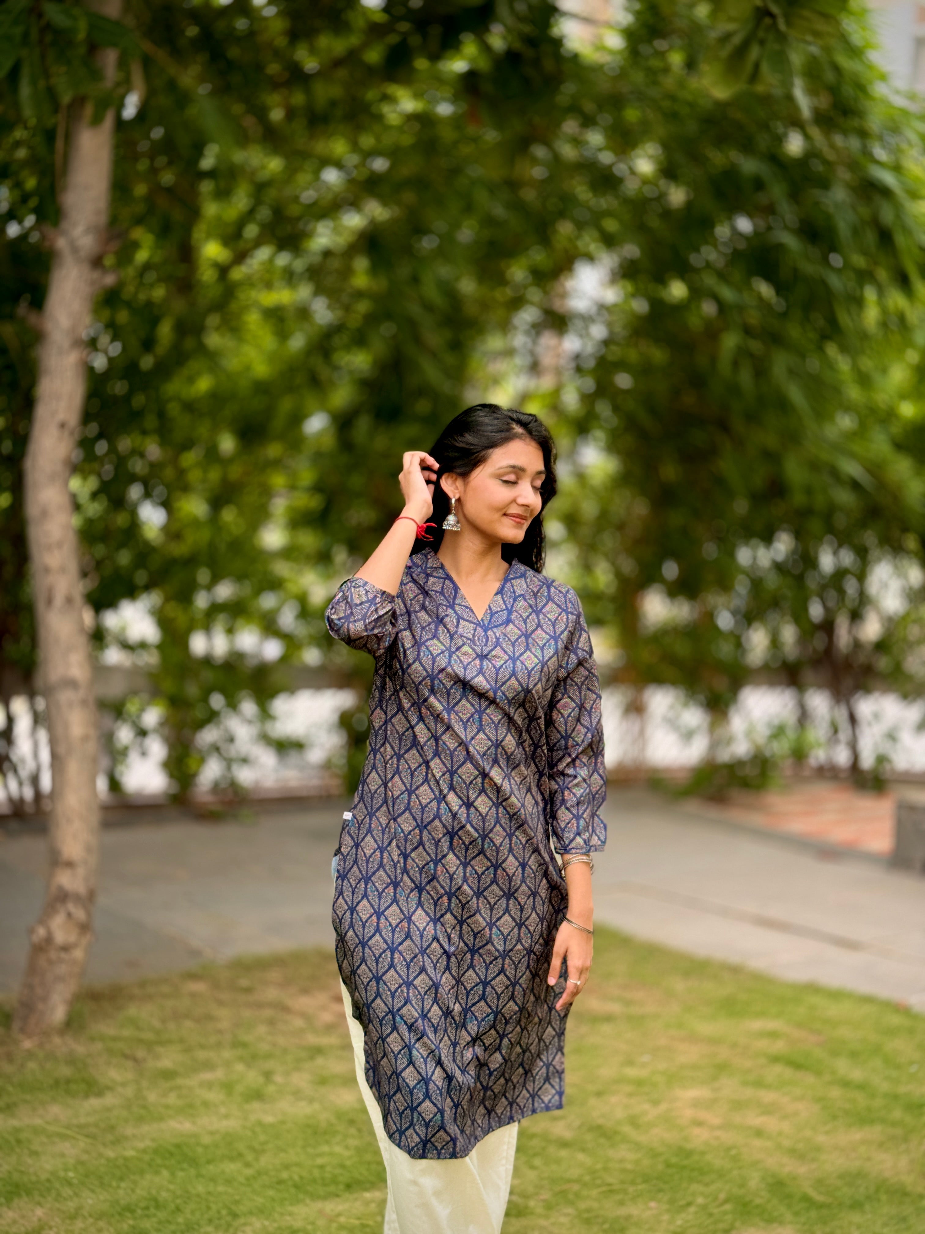 Indigo Bloom Printed Kurta
