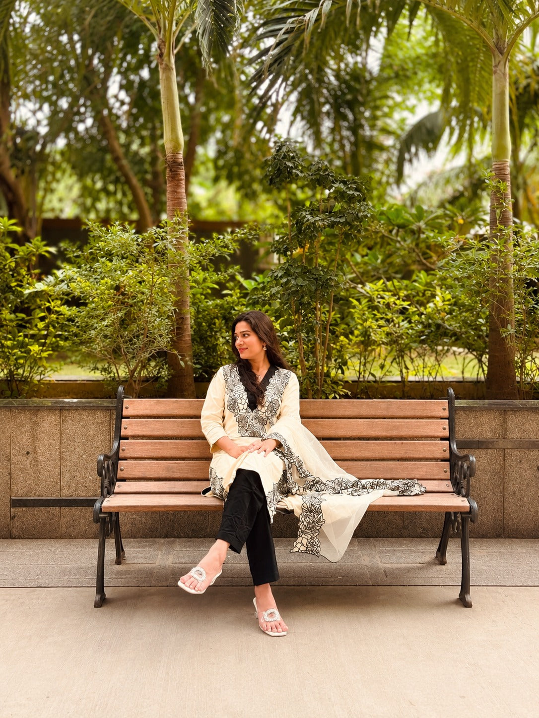 Floral Appliqué Embroidered Kurta Set with Dupatta
