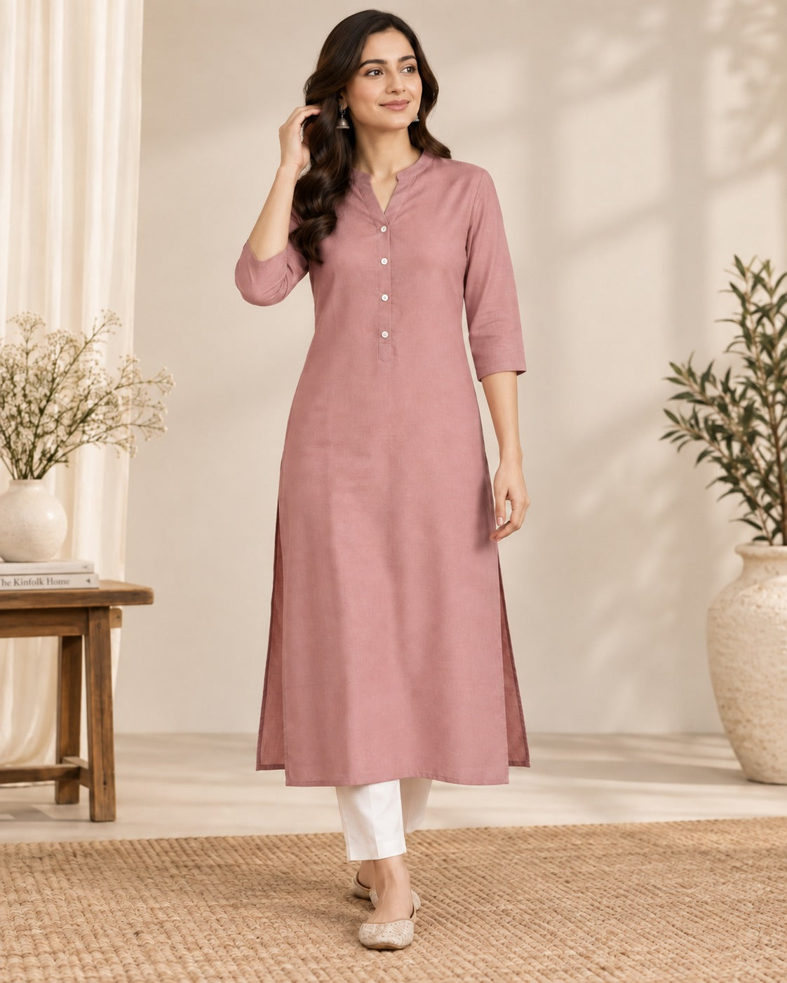 Dusty Rose Straight Kurta